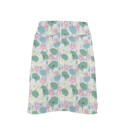 Water Lily Print Design LKS305 17" Golf & Pickleball Skort with Pockets