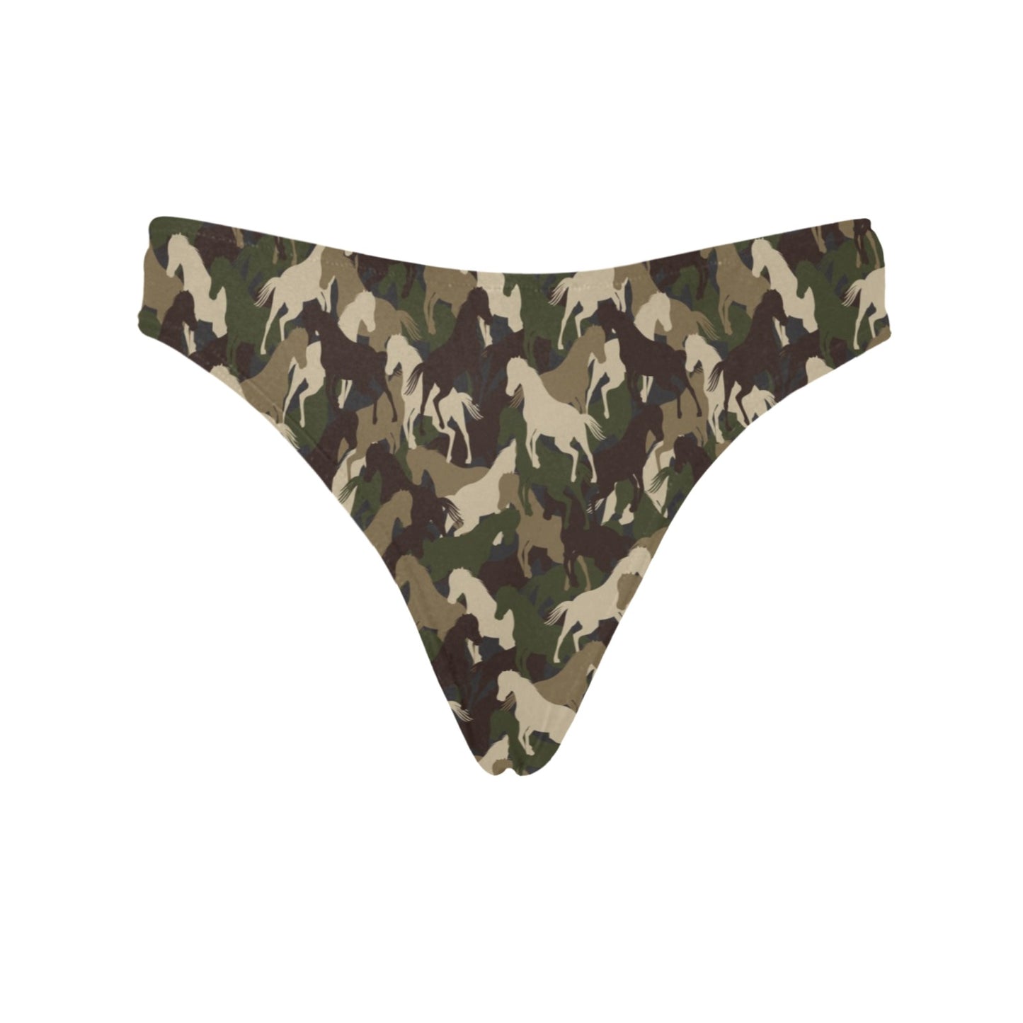 Horse Camo Themed Design Print Women's Thongs