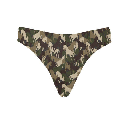 Horse Camo Themed Design Print Women's Thongs