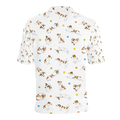 Russell Terriers With Balls Print Design LKS307 Men Polo Shirt