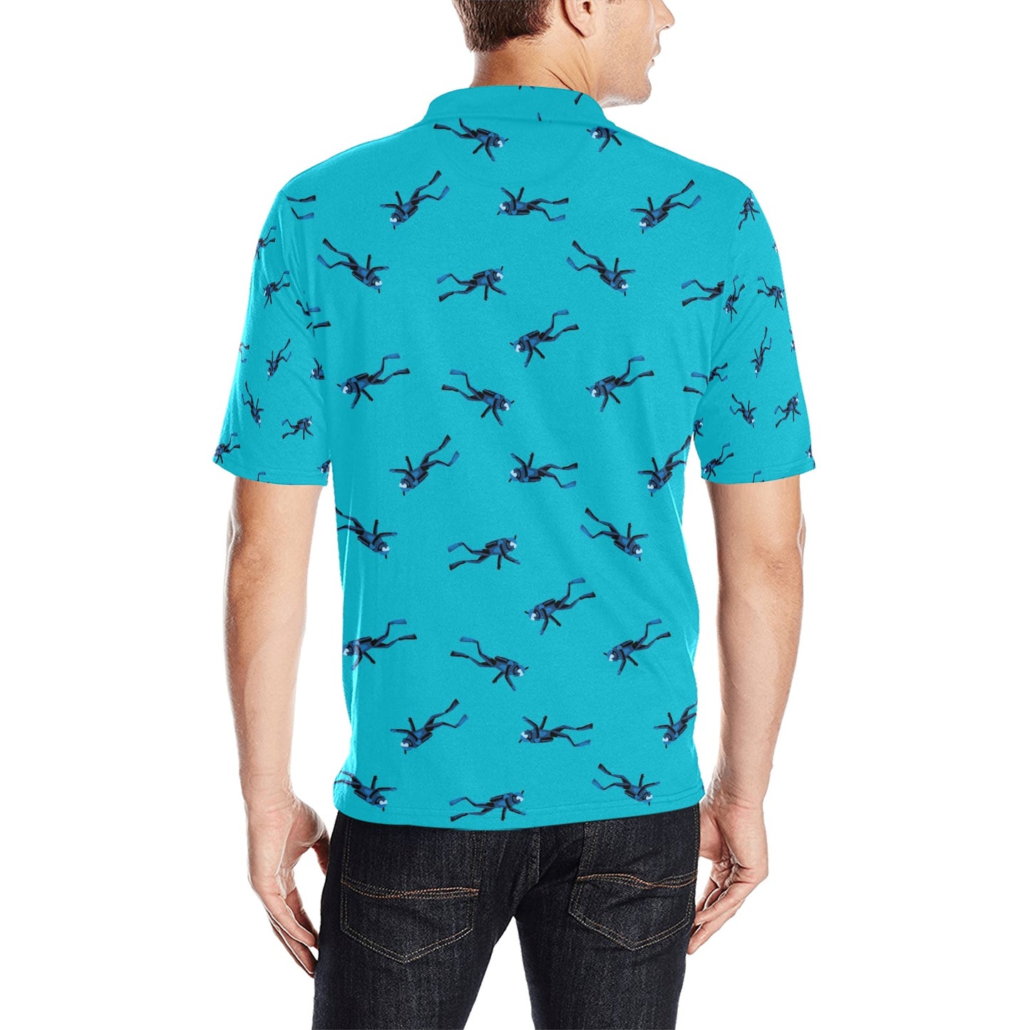 Scuba Driver Print Design LKS304 Men Polo Shirt