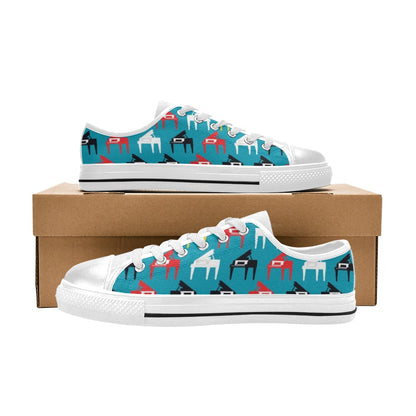 Piano Print Design LKS403 Women's White Low Top Shoes