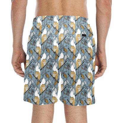 Squirrel Print Design LKS305 Men's Swim Trunks Beach Shorts