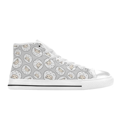 Sheep Print Design LKS401 Men's High Top Canvas Shoes