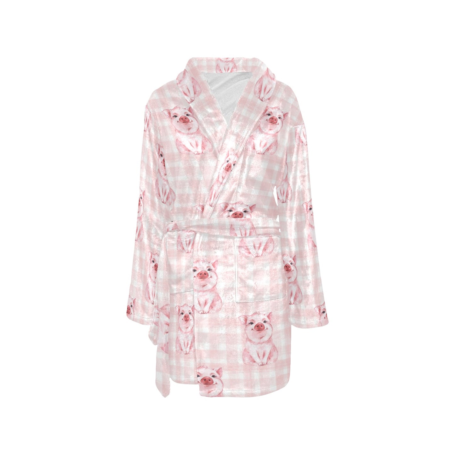 Pig Baby Pattern Print Design 01 Women's Fleece Robe