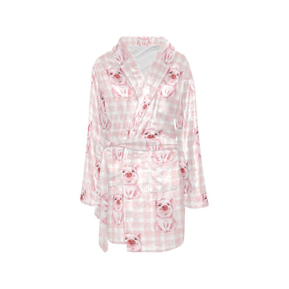 Pig Baby Pattern Print Design 01 Women's Fleece Robe