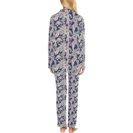 Bird Of Paradise Pattern Print Design 03 Women's Long Pajama Set