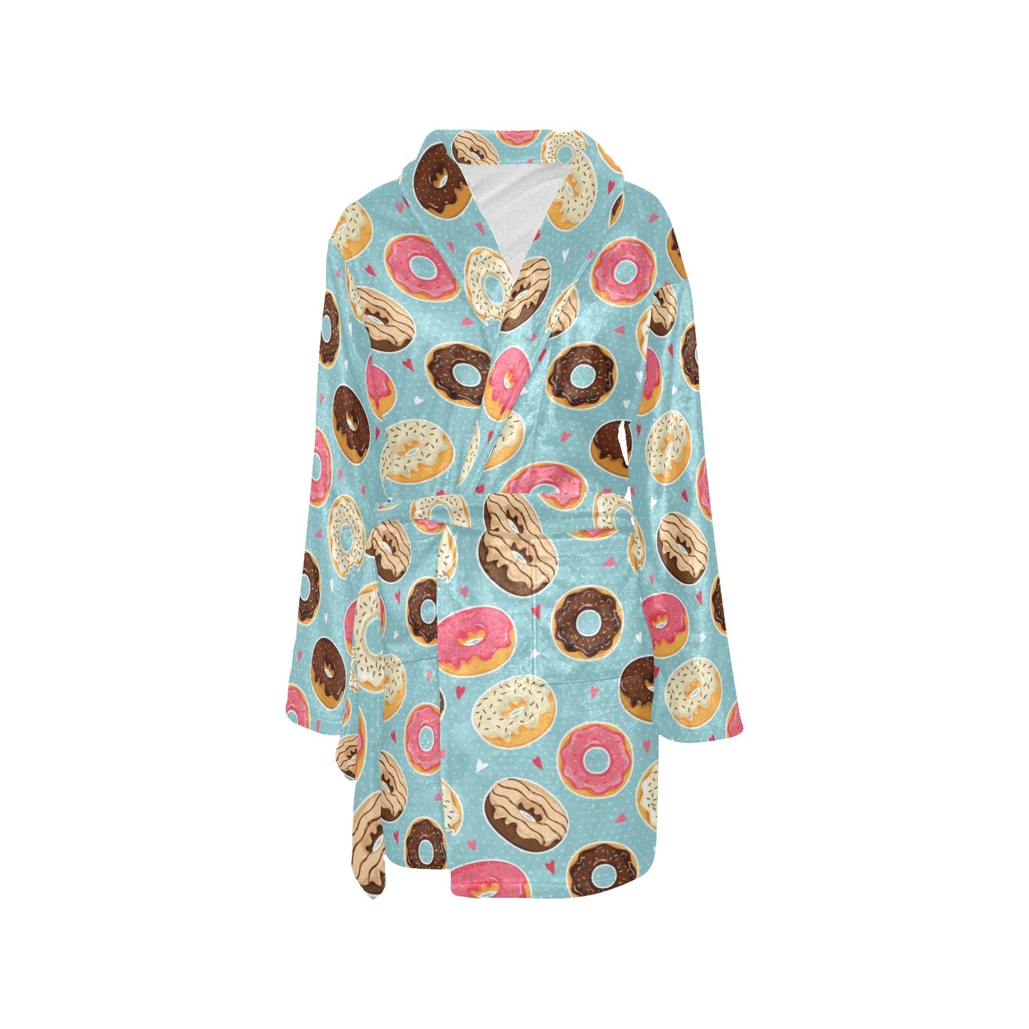 Donut Pattern Print Design DN04 Women's Fleece Robe