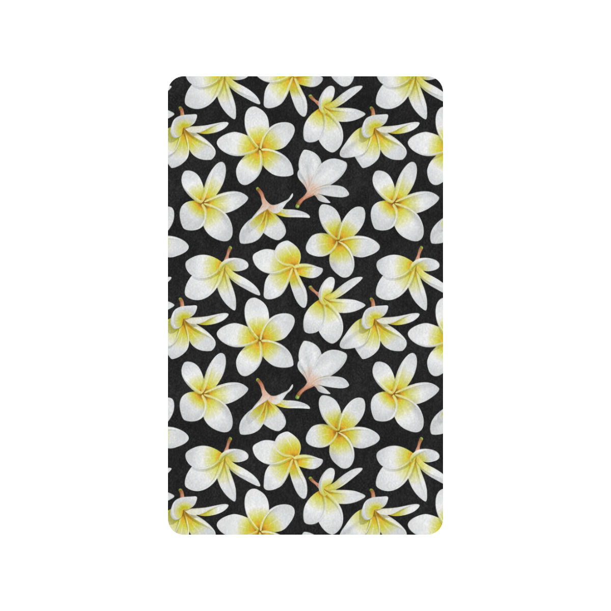 Yellow Plumeria Hawaiian Flowers Rubber Doormat