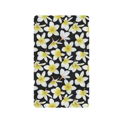 Yellow Plumeria Hawaiian Flowers Rubber Doormat