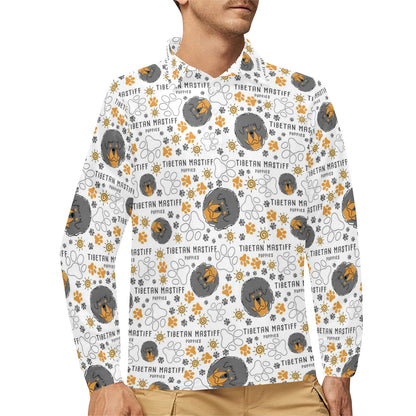 Tibetan Mastiffs Print Design LKS302 Long Sleeve Polo Shirt For Men's