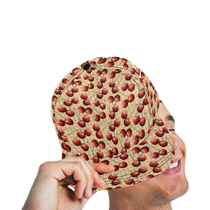 Cherry Orange Plaid Print Snapback Cap