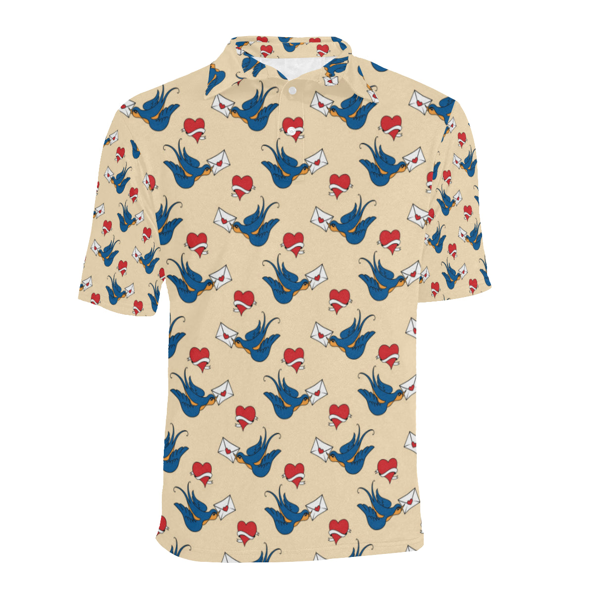 Swallow Bird Pattern Print Design 05 Men Polo Shirt