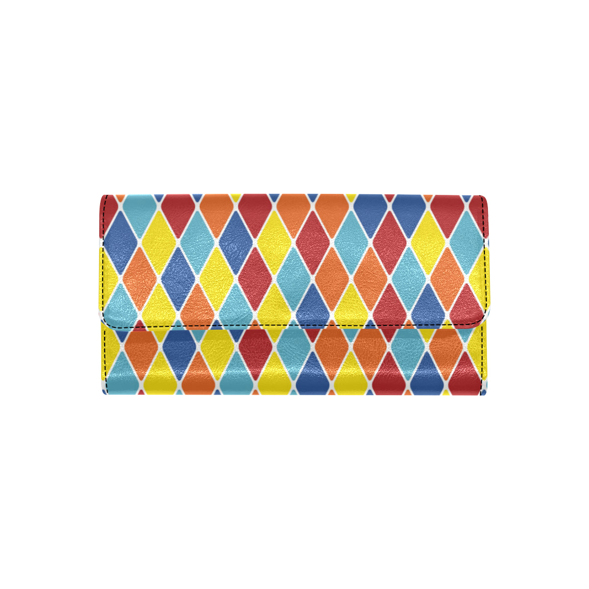 Harlequin Pattern Print Design 01 Women's Trifold Wallet