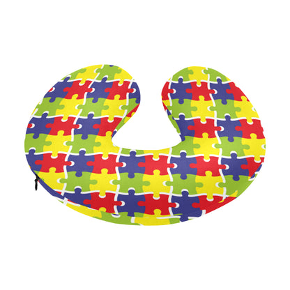 Autism Awareness Pattern Print Design 03 U-Shaped Travel Neck Pillow