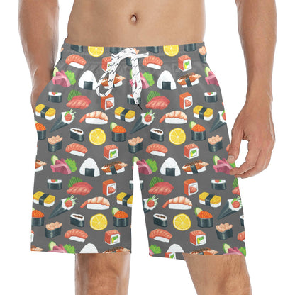 Sushi Pattern Print Men's Swim Trunks Beach Shorts