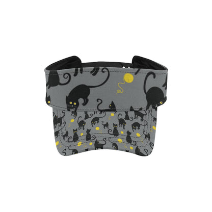 Black Cat Yellow Yarn Print Pattern Unisex Sun Visor