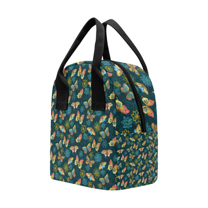 Butterfly Hand Draw Print Pattern Insulated Lunch Bag