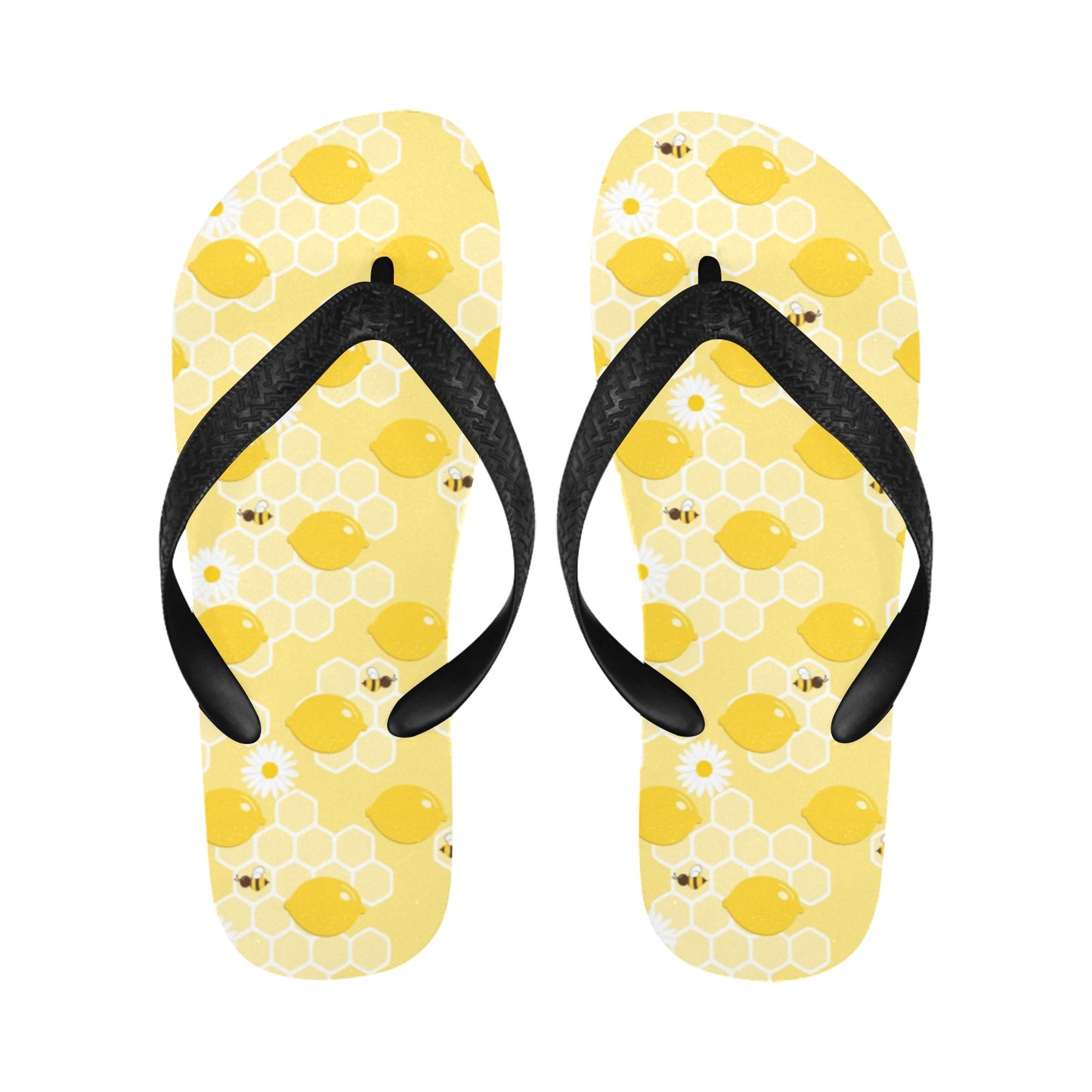 Honey Bee Honeycomb Print Design LKS3010 Flip Flops