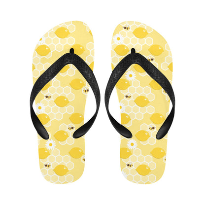 Honey Bee Honeycomb Print Design LKS3010 Flip Flops