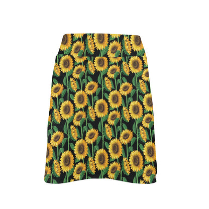 Sunflower Realistic Print Pattern 17" Golf & Pickleball Skort with Pockets