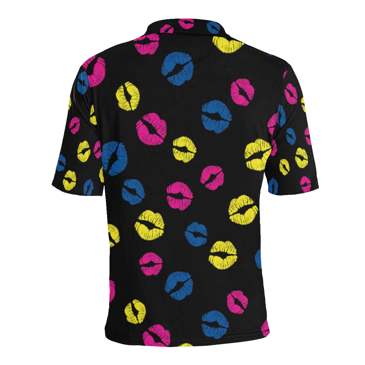 Lip Neon Color Pattern Print Design 01 Men Polo Shirt