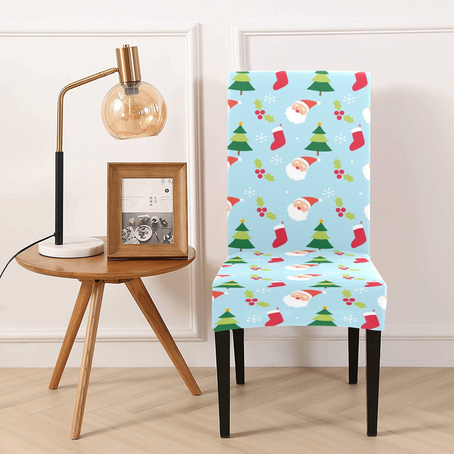 Santa Themed Print Design LKS301 Dining Chair Slipcover