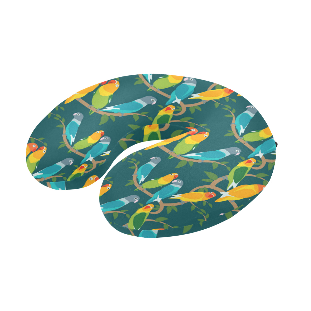 Lovebird Pattern Print Design 02 U-Shaped Travel Neck Pillow