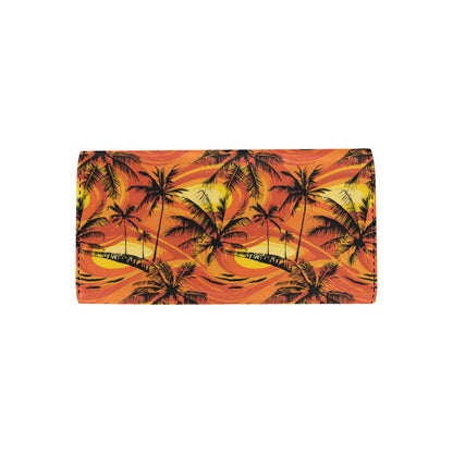 Palm Tree Pattern Print Design A02 Women's Trifold Wallet