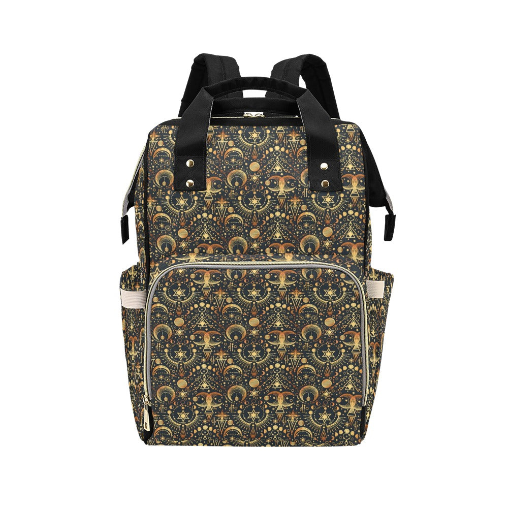 Sun Moon Print Design LKS308 Diaper Bag Backpack