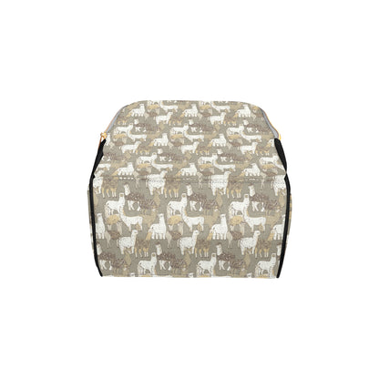 Alpaca Pattern Print Design 01 Diaper Bag Backpack
