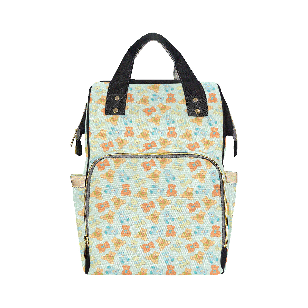 Bear Pattern Print Design 02 Diaper Bag Backpack