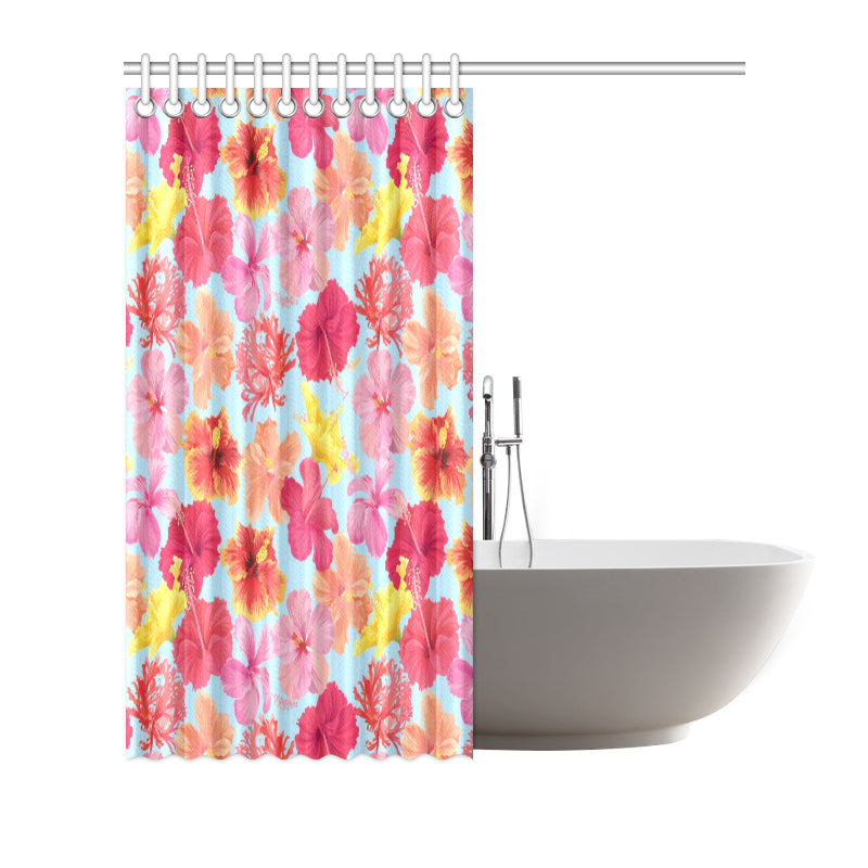 Hibiscus Pattern Print Design HB020 Shower Curtain