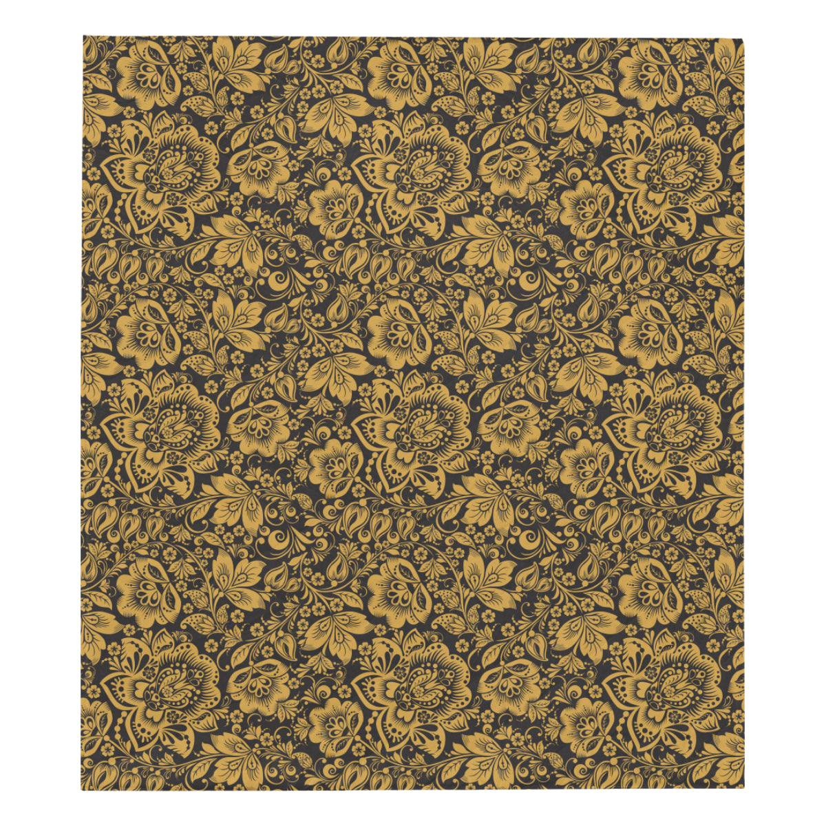 Brocade Gold Pattern Print Design 01 Premium Quilt
