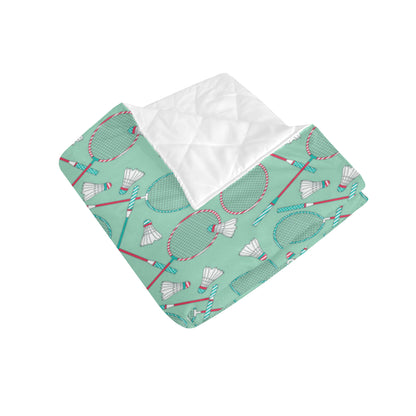 Badminton Pattern Print Design 05 Premium Quilt