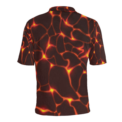 Lava Pattern Print Design 02 Men Polo Shirt