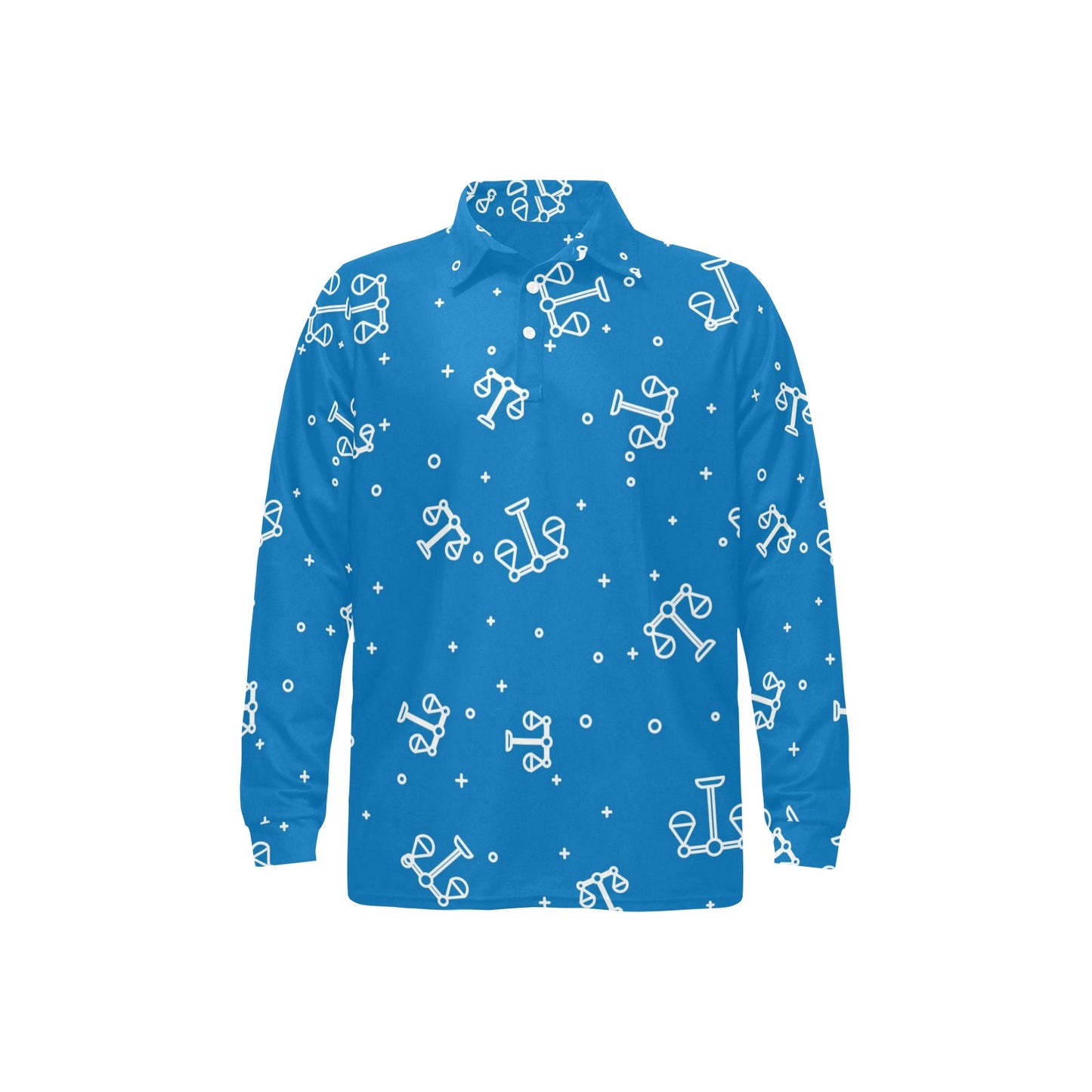 Libra Pattern Print Design 05 Long Sleeve Polo Shirt For Men's