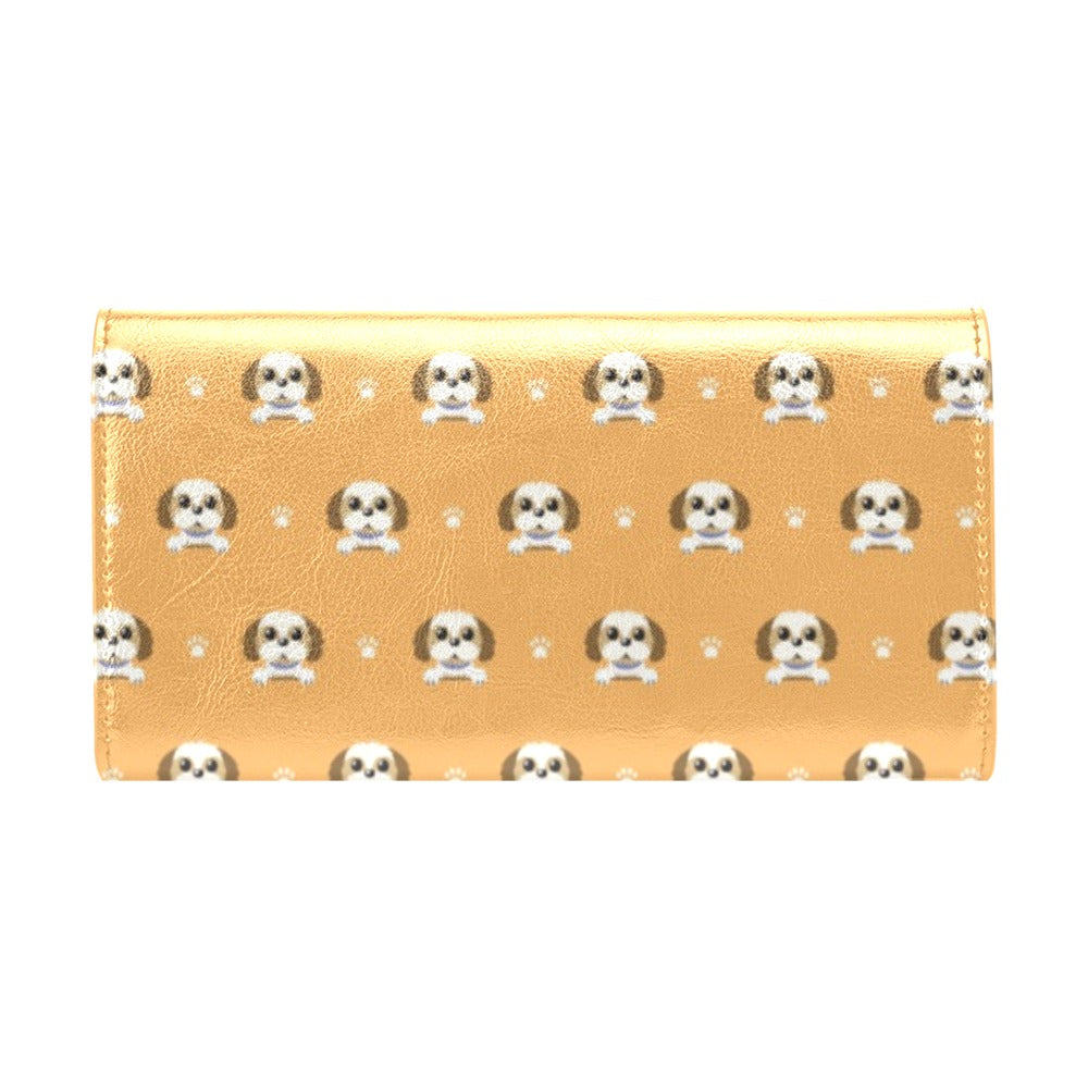 Shih Tzu Print Design LKS303 Women's Trifold Wallet