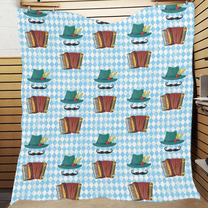 Accordion Mustache Pattern Print Design 01 Premium Quilt