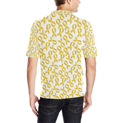 Childhood cancer Pattern Print Design 02 Men Polo Shirt