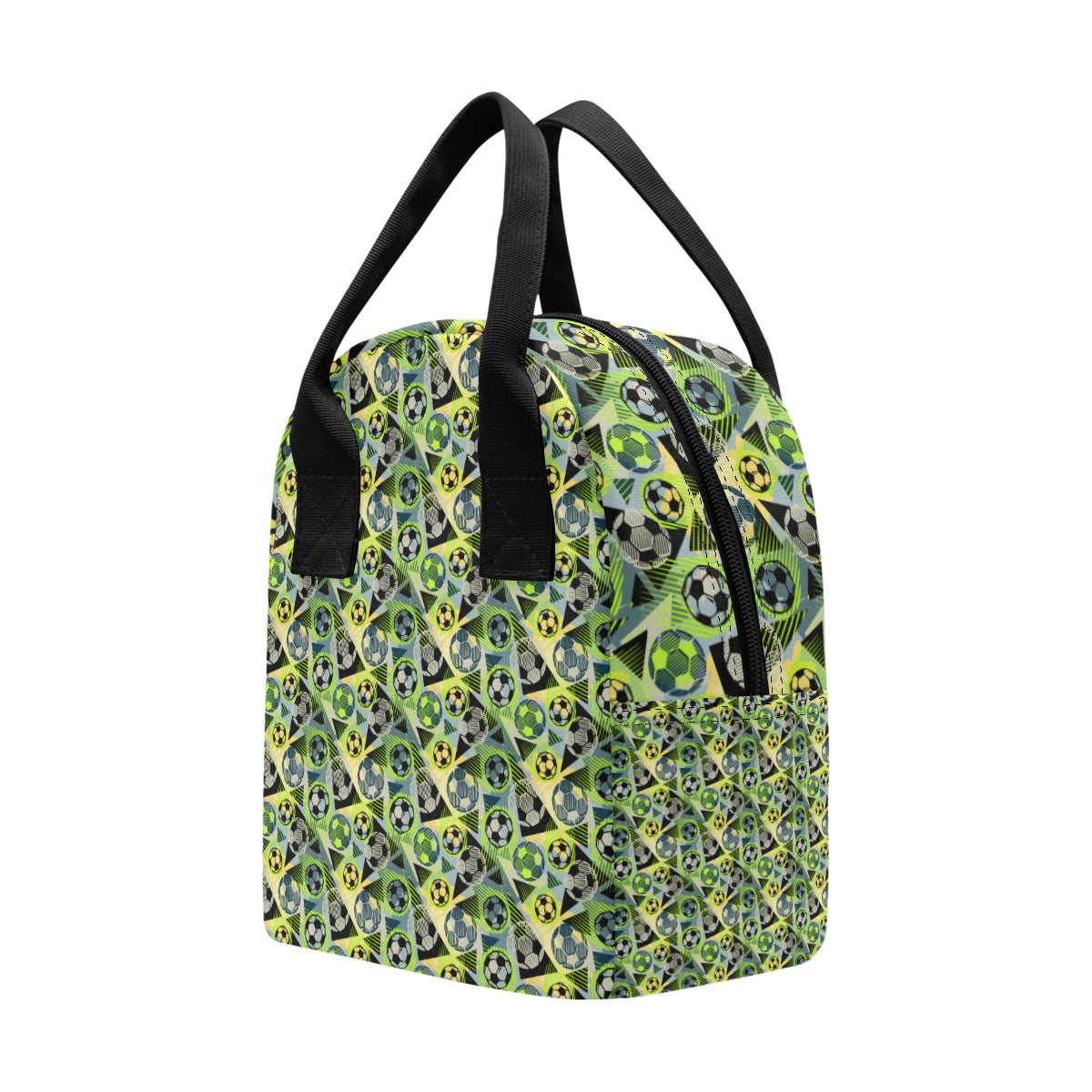Soccer Ball Themed Print Pattern Insulated Lunch Bag