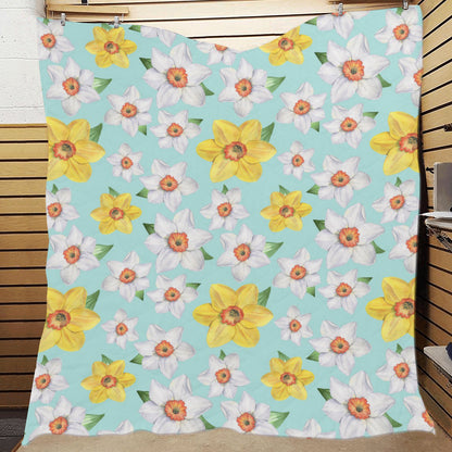Daffodils Pattern Print Design DF07 Premium Quilt