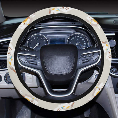 Russell Terriers Print Design LKS306 Steering Wheel Cover with Elastic Edge