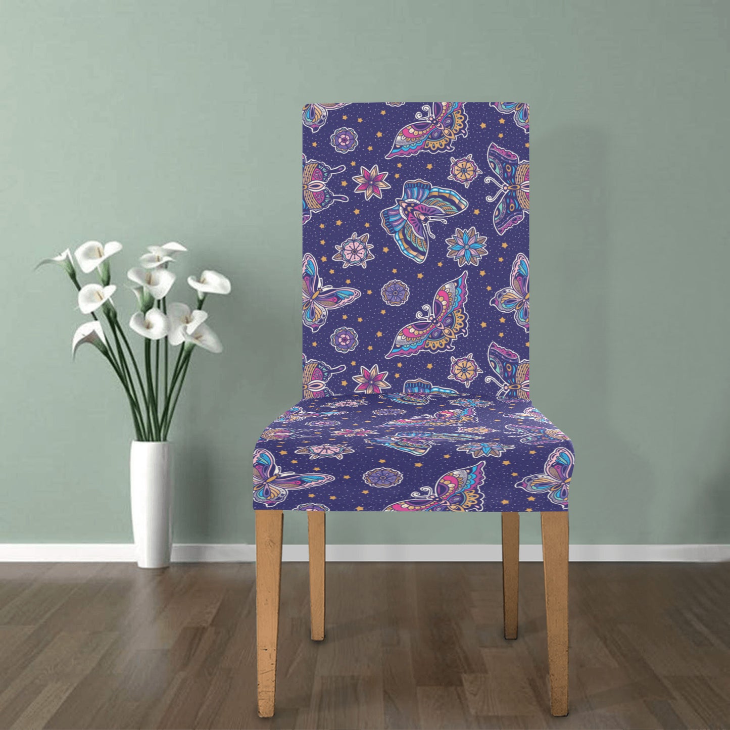 Butterfly Print Design LKS303 Dining Chair Slipcover