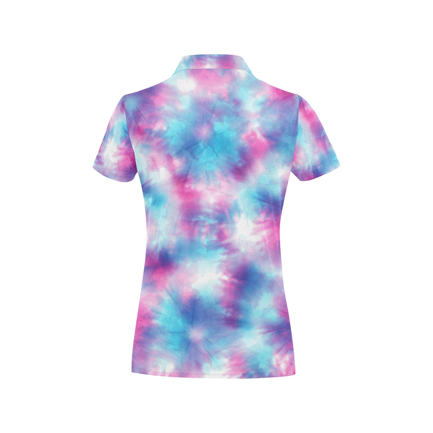 Tie Dye Blue Pink Women's Polo Shirt