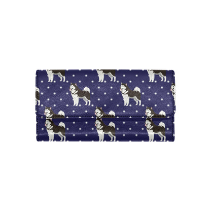 Alaskan Malamute Pattern Print Design 04 Women's Trifold Wallet