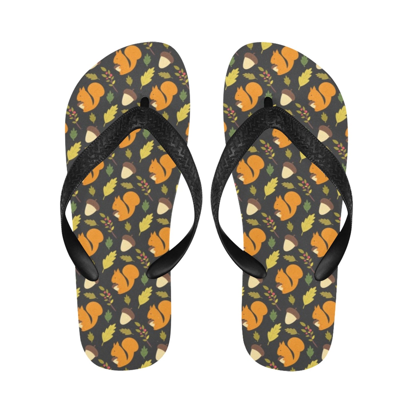 Squirrel Print Design LKS301 Flip Flops