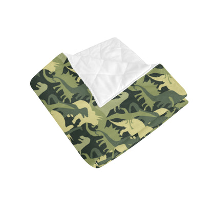 Camouflage Dinosaur Pattern Print Design 03 Premium Quilt