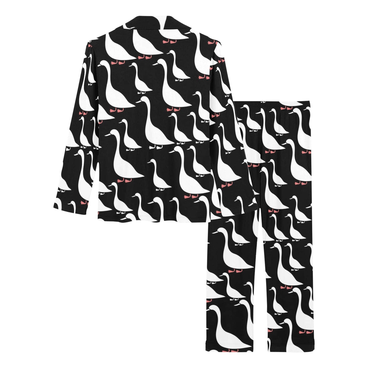 Goose Pattern Print Design 01 Women's Long Pajama Set
