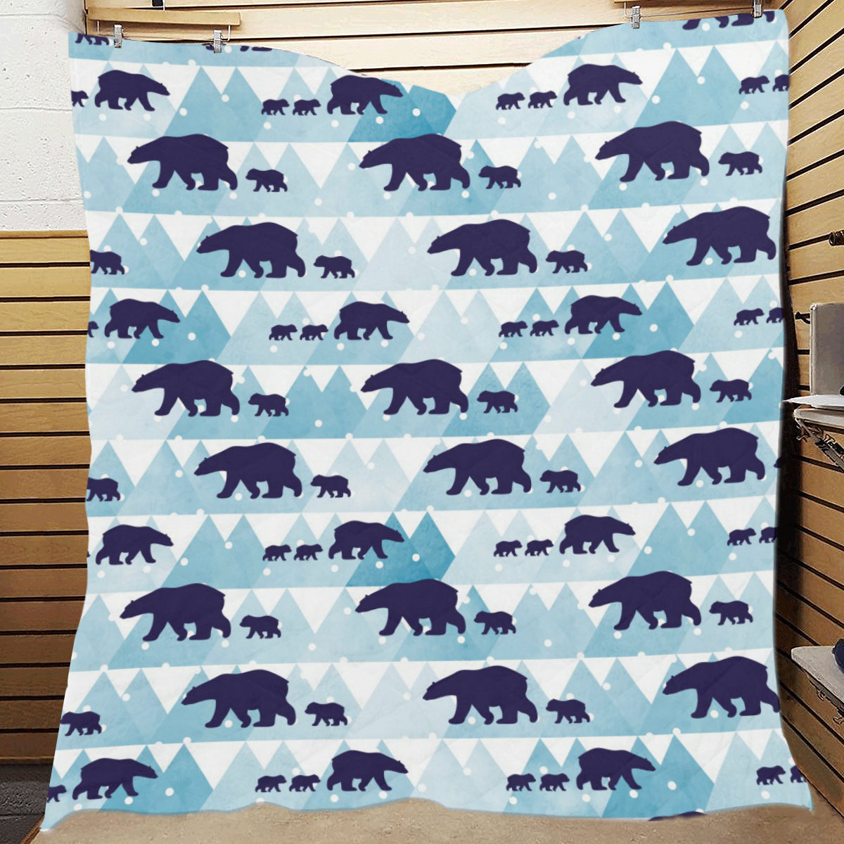 Bear Pattern Print Design BE01 Premium Quilt